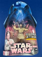 STAR WARS REVENGE OF THE SITH OBI WAN KENOBI SLASHING ATTACK HASBRO ACTION FIGUR